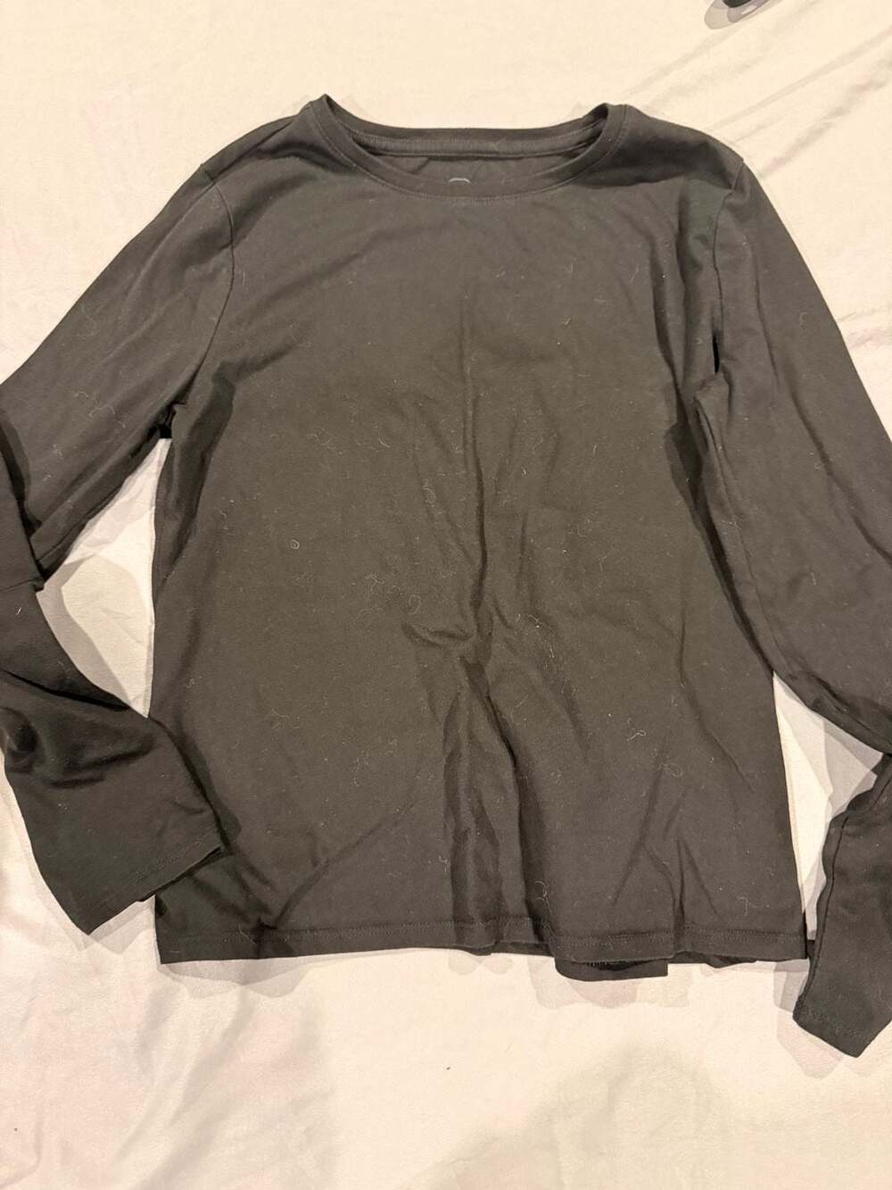 Wonder Nation Long Sleeve Crew Neck T-Shirt Size XL 14-16 Black Cotton Blend